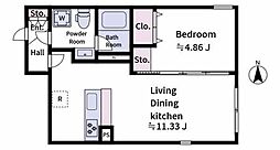 aLATO Oyama 4階1LDKの間取り
