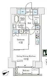 Parknadefit南青山Garden 1LDKの間取図画像