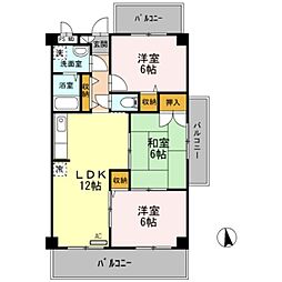 南海線 紀ノ川駅 徒歩15分の賃貸アパート 3階3LDKの間取り