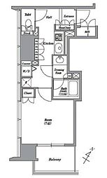 レキシントン・スクエア白金高輪 1Kの間取図画像