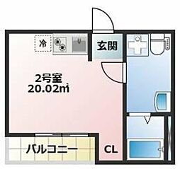 リアルコート古淵 ワンルームの間取図画像