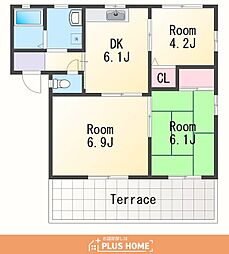 ディアス山茂 3DKの間取図画像