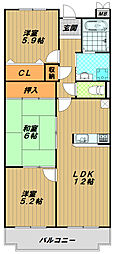 チェリーHIマウンティン・ツー 3LDKの間取図画像