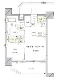 シティインデックス神田 1LDKの間取図画像