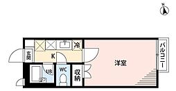 第5キエイ 1Kの間取図画像