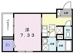 Ｓｗｅｅｔ Ｐ 1階1Kの間取り