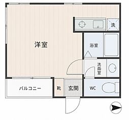 HOKIHAUS川崎 ワンルームの間取図画像
