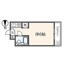 エール久我山 3階ワンルームの間取り