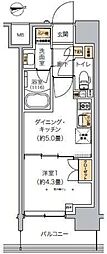 リビオメゾン芝浦 1DKの間取図画像