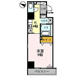 グランディールタカラ 1Kの間取図画像