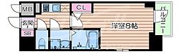 エスリード大阪グランフォート 1Kの間取図画像