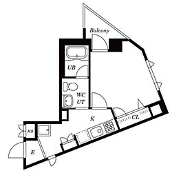 新宿ヤマトビル 1Kの間取図画像