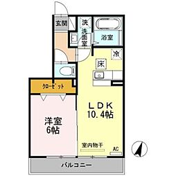ドルフエンデ 1LDKの間取図画像