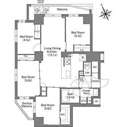 コンフォリア中葛西 4LDKの間取図画像