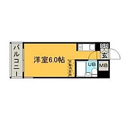 メゾン・ド・天神 1Kの間取図画像