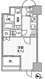 東神田テラスレジデンス 5階1Kの間取り