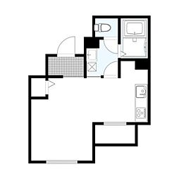 ペッシェ中延 ワンルームの間取図画像
