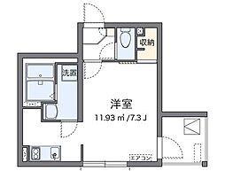 クレイノサンサーラ2 4階1Kの間取り