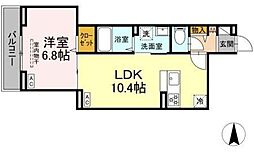 セレスティア南花畑VI 1LDKの間取図画像