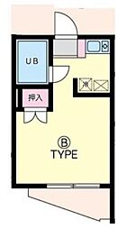 ユーコート市ヶ尾 1Kの間取図画像