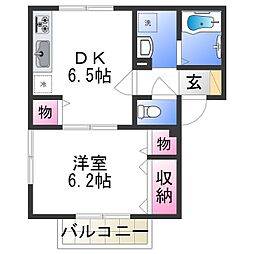 アリオーソ 1DKの間取図画像
