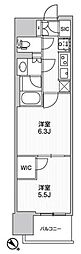 WORVE横浜伊勢佐木町 2Kの間取図画像