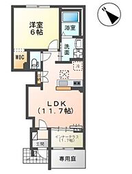 (仮称)千葉市中央区大森町新築アパート 1LDKの間取図画像