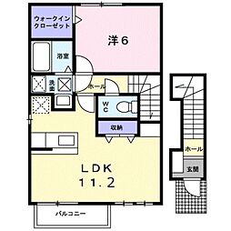 メゾンリーヴ2n.k 1LDKの間取図画像