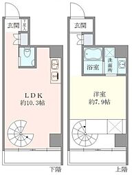 SS-D 6階1LDKの間取り