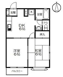 チェリーハウス 2DKの間取図画像