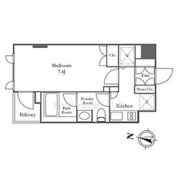 KDXレジデンス恵比寿 1Kの間取図画像