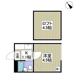 オリーブ 1Kの間取図画像