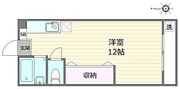 サンライトハウス ワンルームの間取図画像