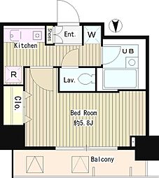 メゾン・ド・ピュア府中 ワンルームの間取図画像