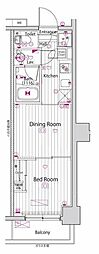 ガーラ・ヴィスタ練馬中村橋 1DKの間取図画像