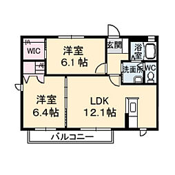 シャーメゾンフェアリー 2LDKの間取図画像