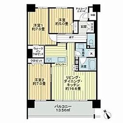 サーパス学校町レジデンス 3LDKの間取図画像