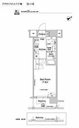 プラウドフラット八丁堀 3階1Kの間取り