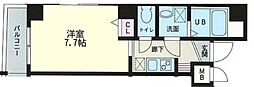 グリーンガーデン山王 4階1Kの間取り