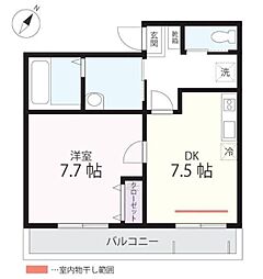 ハーミットクラブハウス 1DKの間取図画像