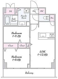ロイジェント志村坂上 4階2LDKの間取り