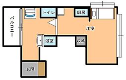 ナチュレ白金 ワンルームの間取図画像