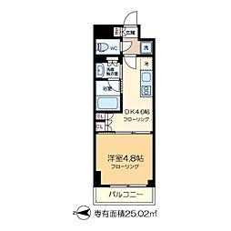 グランパセオ清澄白河II 3階1DKの間取り