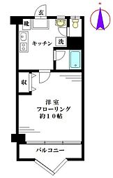 柏木ハイツ 1Kの間取図画像