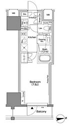 ザ・パークハビオSOHO新宿御苑 1Kの間取図画像