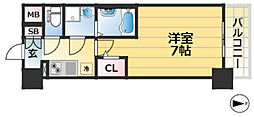 アドバンス神戸マーレ 1Kの間取図画像