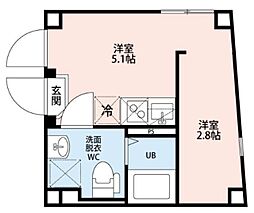 Deuxieme Aifer 3階ワンルームの間取り