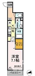 たか表参道 1Kの間取図画像