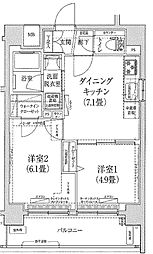 ルフレグランデ押上 2DKの間取図画像