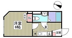 KensingtonHouse 1Kの間取図画像
